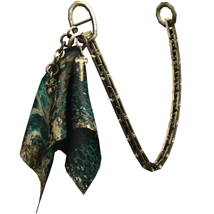 Green & Gold Pocket Handkerchief Belt Keychain