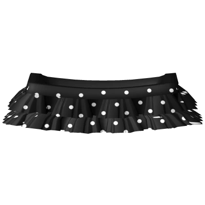 adorable ruffle skirt black w polka dots