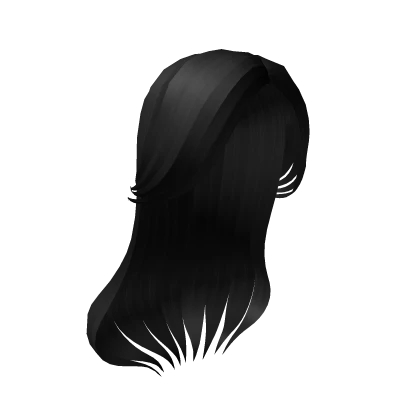 Black Messy Swept Curtain Bangs