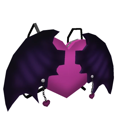 Pink Heart Bat Wing Backpack