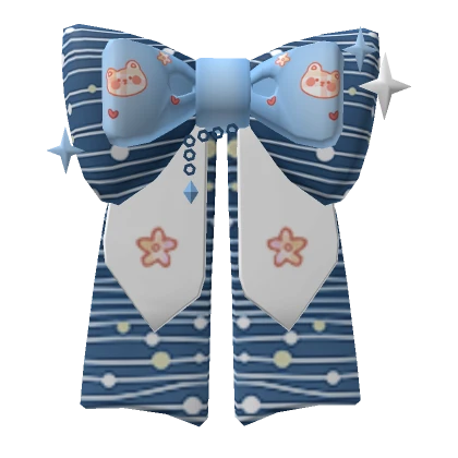 Stars Blue Bow