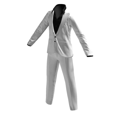 White Business Buttoned Boss Suit