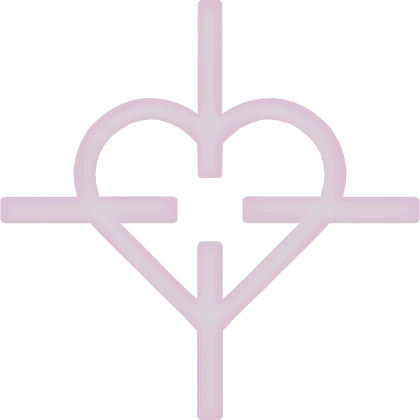 ♡ cute heart eye crosshair target (pink)