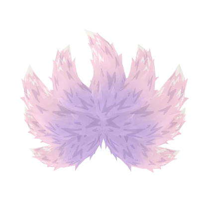 White + Blue Kitsune Tail