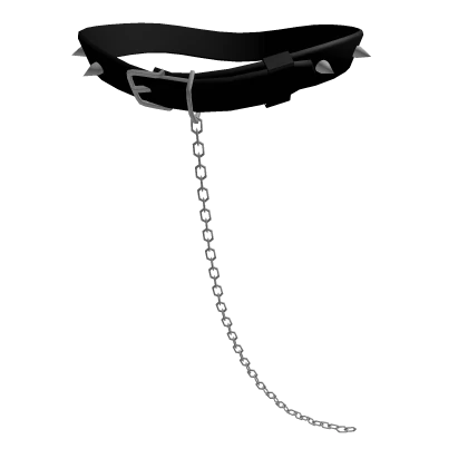 spiked collar with chain leash
