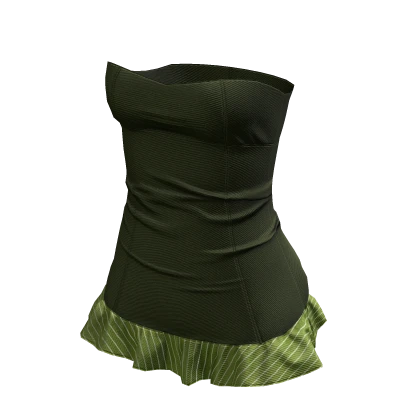 ☆ Chic Green Mini Dress Frills