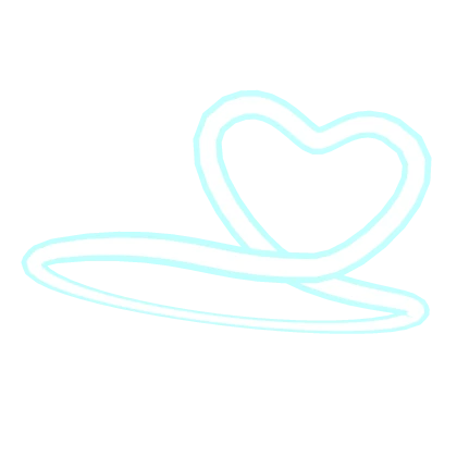 Cute Neon Blue Heart Halo Loop Knot