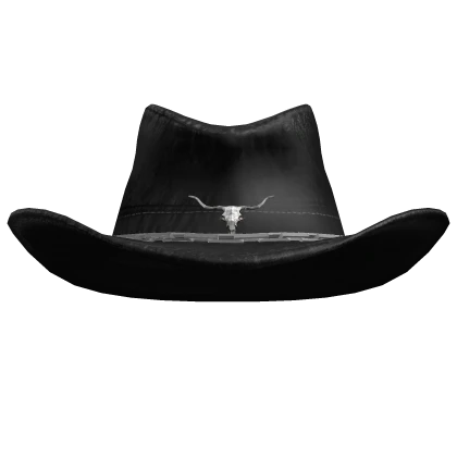 Black Leather Cowboy Hat With Chains