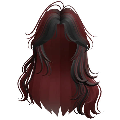 Two-Tone Flowy Vampire Waves Hair (Red & Black)