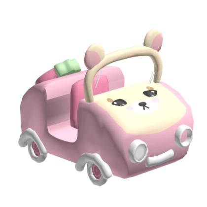 ✿ strawberry bear pink car cute kawaii