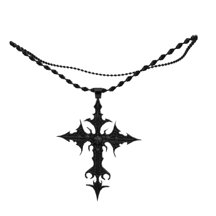 1.0 Black Gothic Cross Necklace 