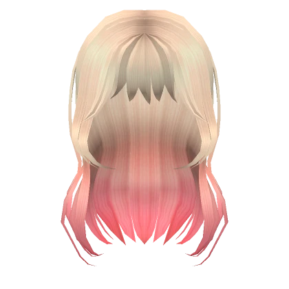 Stylish Pink Dyed Bangs Blonde Hair