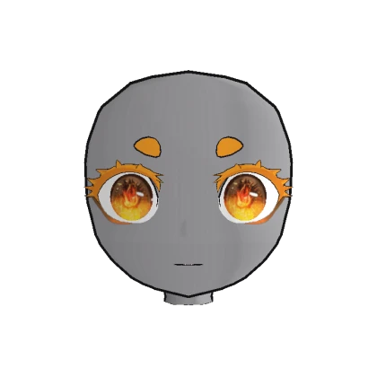 (Dynamic) Chibi Head (Fire Sparkle Orange)