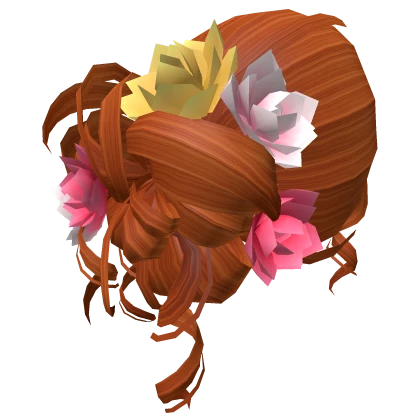 Ginger Spring Floral Flower Curly Messy Bun Hair