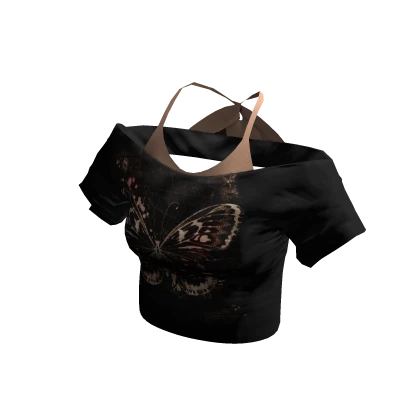 Y2K Bleached Layered Top