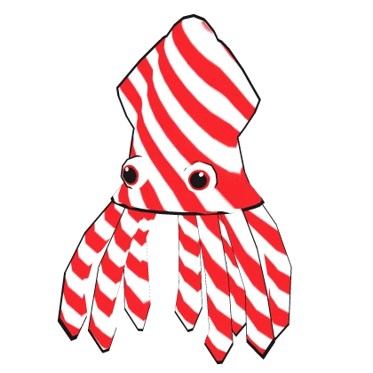 Christmas Candy Cane Squid