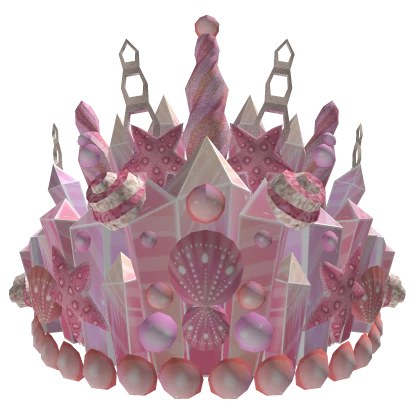 Crystal Mermaid Tiara in Pink Coral