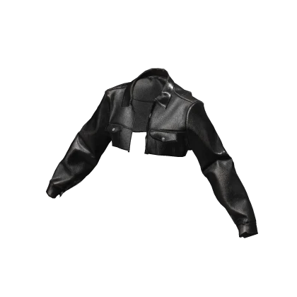 ʚ♡ɞ Black Cropped Leather Jacket