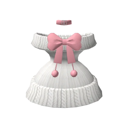 🎀Chibi Doll- White winter sweater dress