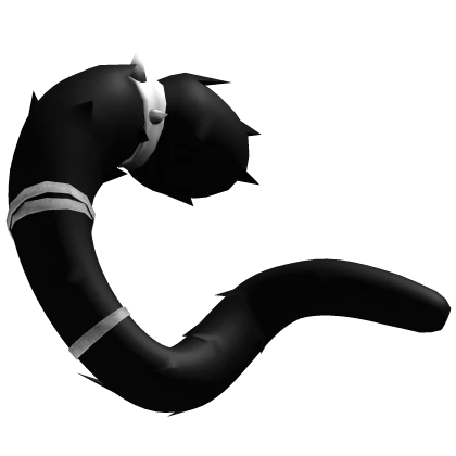 Black Goth Silver Spiked Cat Tail