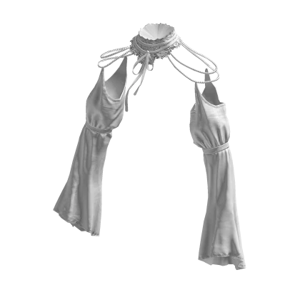White Cute Ribbon Ruffle Arm Sleeves w/ Choker 🫐