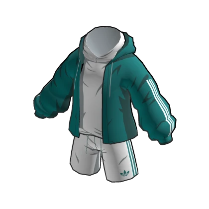 adidas Toon Shorts Outfit Teal & White