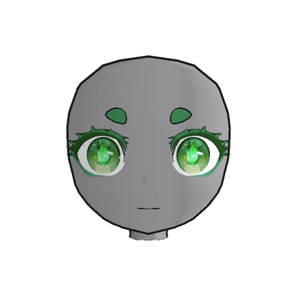 (Dynamic) Chibi Head (Fire Green)