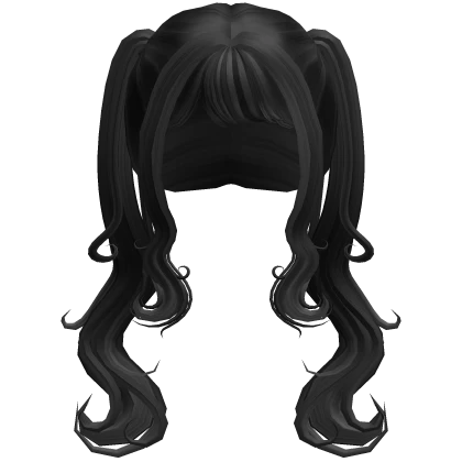 Long Swirly Pigtails (Black)