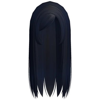 ☆ y2k straight gyaru emo side part dark blue
