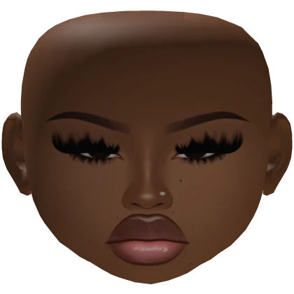 Darkskin baddie mesh makeup glossy lips lashes tea