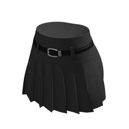 ☆ Grey Pleated Belt Skirt