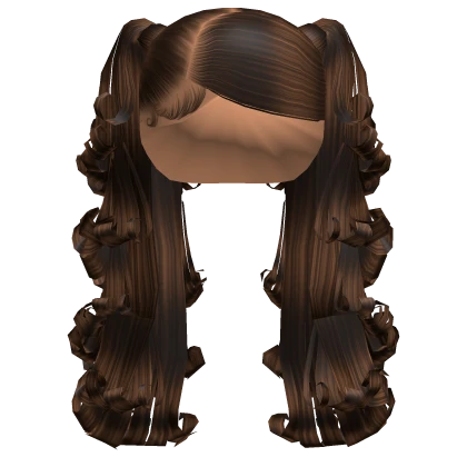 ☆ | Brown Pigtails w/ Bumped Ends