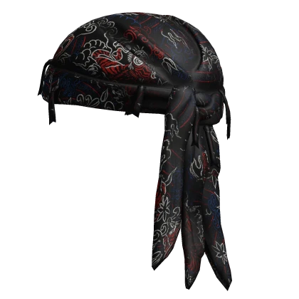 Y2K Japanese Black Headscarf Bandana Grunge Durag