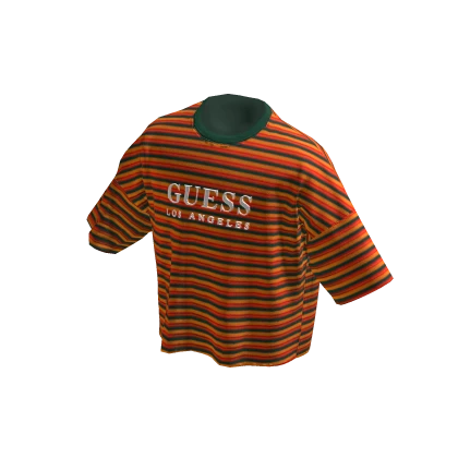 LA Orange Striped Streetwear T-Shirt
