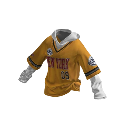 💗Y2K NEW YORK LAYERED HOODIE_YELLOW
