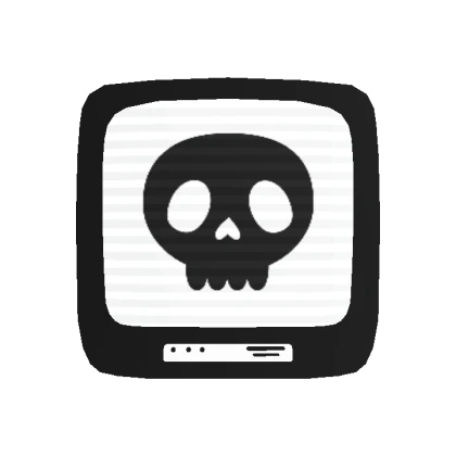 Neon Skull Black White Tv Head