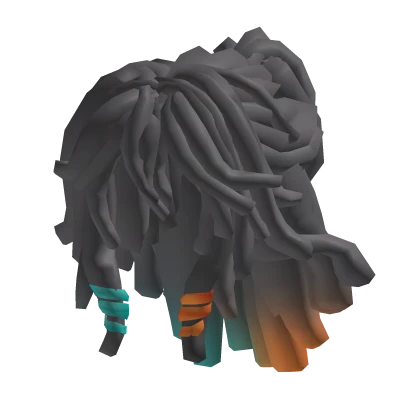 Dark Gray Locs w Orange & Cyan