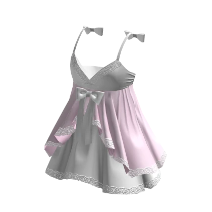 Valentines Baby Doll Dress Pastel Pink White