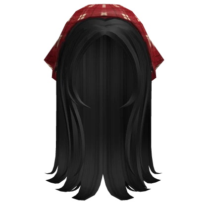 Summer Hair Plaid Bandana Black