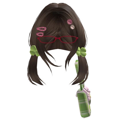 igari mori kei glasses & bag w brown pigtails 3.0