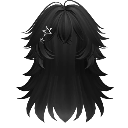 Fluffy Wolf Girl Hairstyle (Black V3)