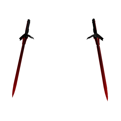 Red Void Floating Dual Swords - Cartoony Outline