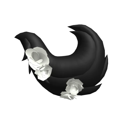 Fluffy Black Tail with White Roses