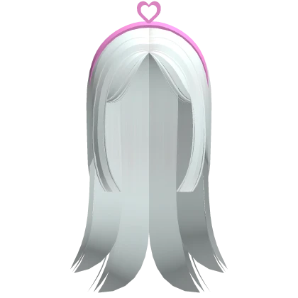 Adorable White Hair with Heart Shaped Headband
