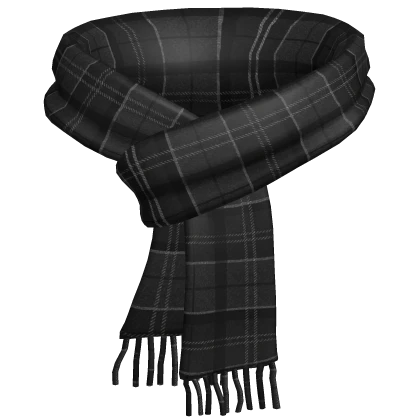 Plaid Scarf Black Snow Cozy Striped Knit 1.0