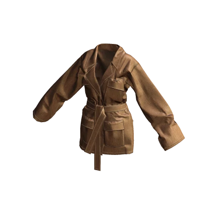 Brown Stylish Denim Pocket Shirt