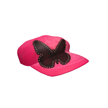 Y2K Bedazzled Butterfly Cap (Pink)