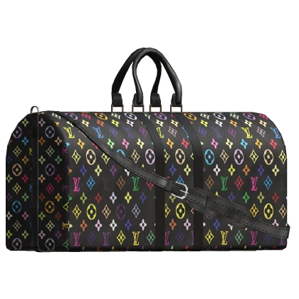 LV Black Takashi Murakami Duffle Bag