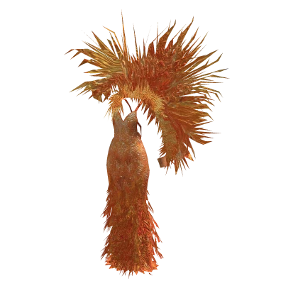 ʚ♡ɞ Orange Met Gala Couture Feather Dress