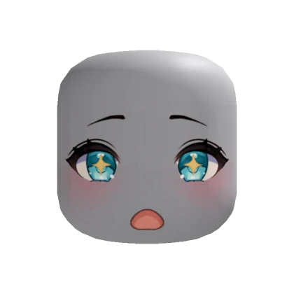 Kawaii Anime Blue Eyes Face (Recolorable)